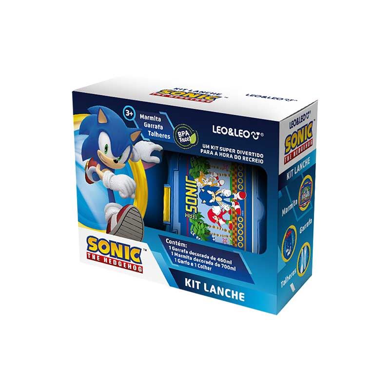 Kit Lanche Sonic Leo&Leo - Garrafa Plástica + Marmita