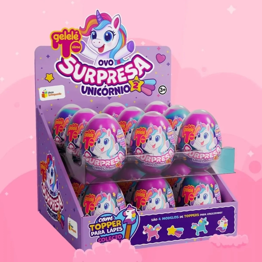 BRINQUEDO GELELE SLIME OVO SUPRESA 98G UNICORNIO