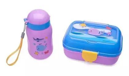 Kit Marmita Garrafinha Infantil Porta Lanche Fundo Do Mar - Leo e Leo - Image 4