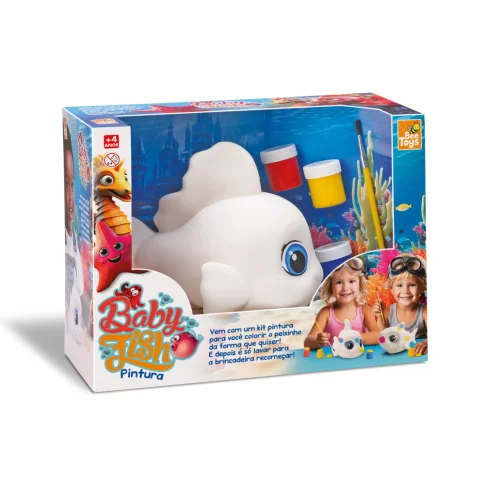 Brinquedo Infantil Baby Fish Pintura com 3 Tintas para Colorir - Bee Toys
