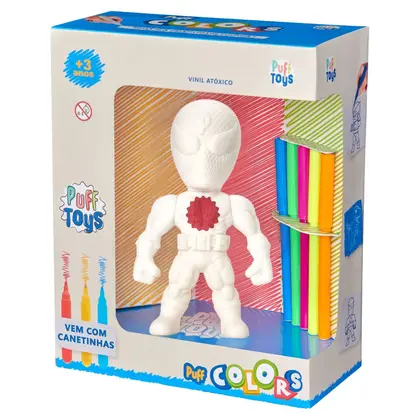 Brinquedo Didatico Para Colorir Boneco Herói Com Canetinhas - Puff Toys - Image 4