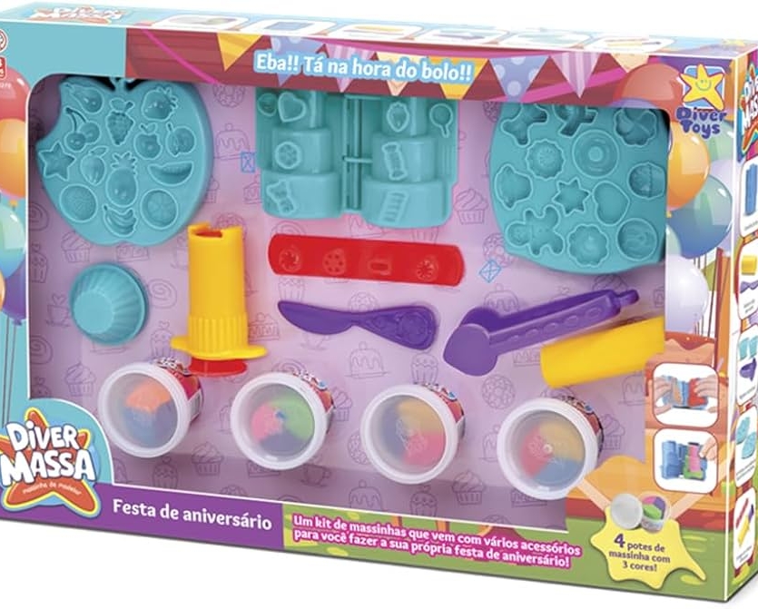 Massa De Modelar Festa de Aniversário Divertoys
