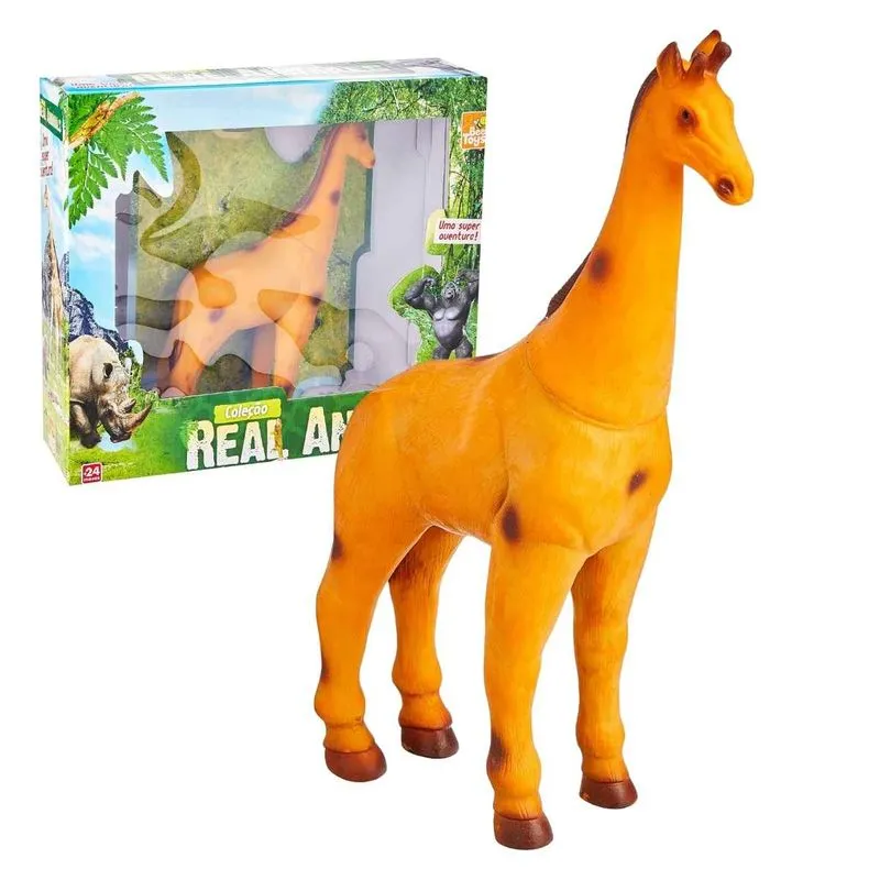 Boneco Girafa 26cm Coleção Real Animals, Bee Toys, Em Vinil Atóxico Crianças +2 Anos - Image 2