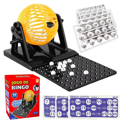 Jogo De Bingo Clássico De Mesa Com Globo Giratório 36 Cartelas E 90 Bolinhas Numeradas - For Kids - Image 2