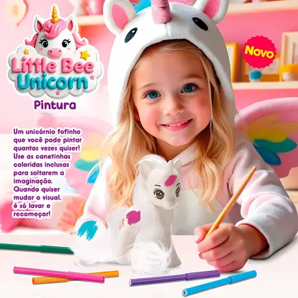 Little Bee Unicórnio Pintura Brinquedo Educativo Com Canetinhas Coloridas Lavável - Bee Toys - Image 4