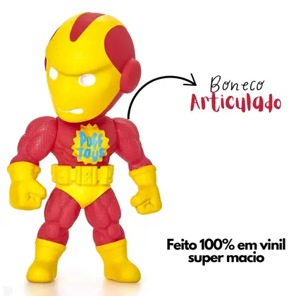 Boneco Homem Super Herói de Ferro Brinquedo Em Vinil Macio - Puff Toys - Image 3