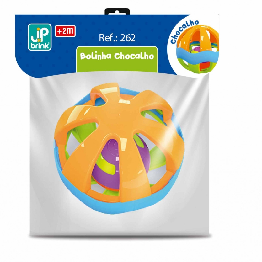 BRINQUEDO CHOCALHO BOLINHA COLORIDA C/ BARULHO SOLAPA SORTIDO
