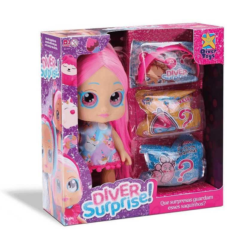 Boneca C/ Acessórios Surpresas Diver Surprise - DIVER TOYS