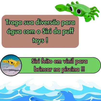 Siri de Brinquedo P/Bebe Em Vinil P/Brincar Banho ou Piscina - Puff Toys - Image 3