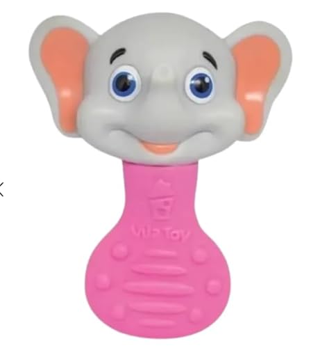 Chocalho Mordedor Macio C/barulho Suave Elefante Azul e Rosa - Image 4