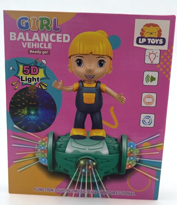 Menina Equilibrista com Luzes e Música – Veículo Balanceado 5D