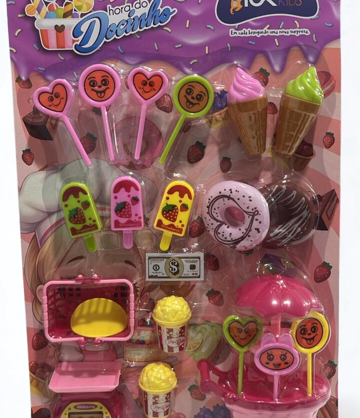 Kit de Brincadeira Hora do Docinho – Tok Kids | Carrinho de Doces com Acessórios