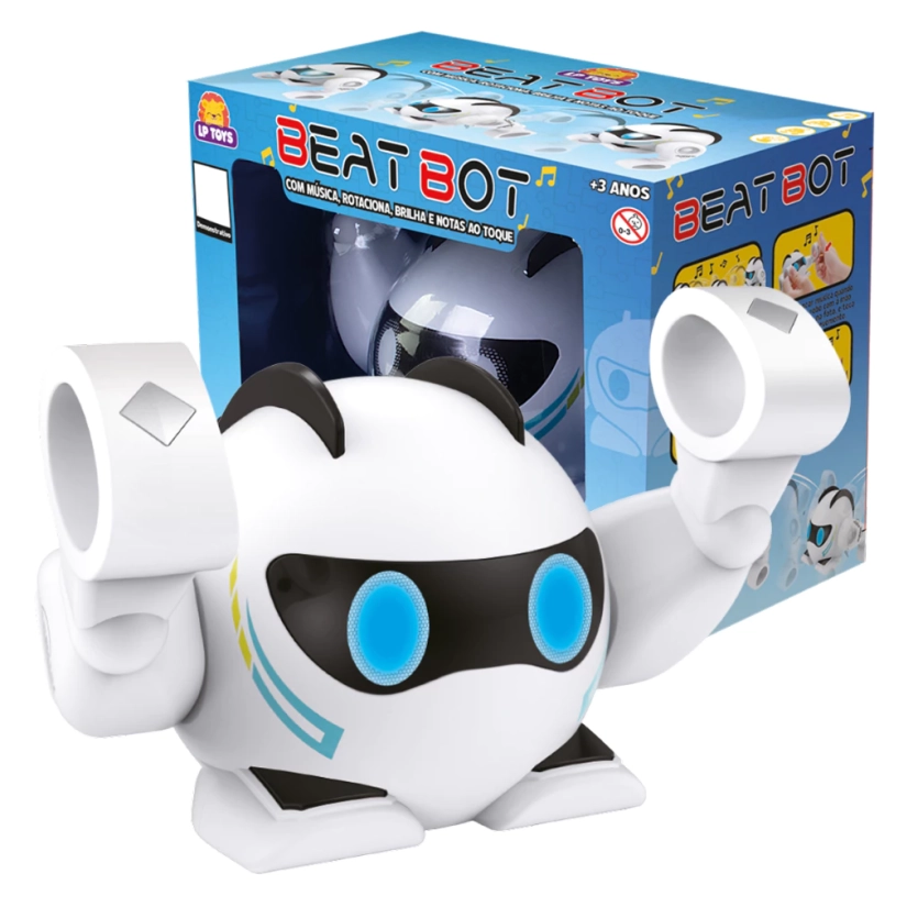 Robô Interativo Astronauta Beat Bot com Som E Luz Rotaciona Brilha Brinquedo Infantil Divertido
