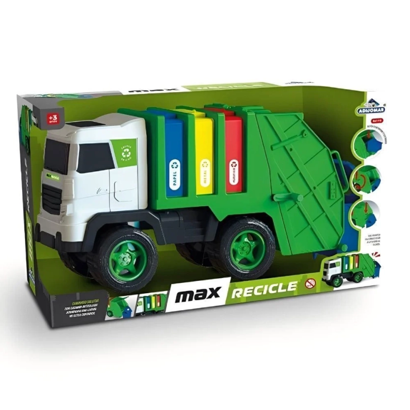 Caminhão de Lixo Reciclável Brinquedo Infantil Max Recicle - Adijomar Brinquedos
