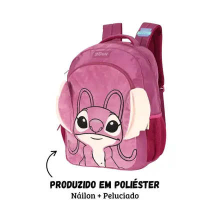 Mochila De Costas Angel Stitch Peluciada Com Orelhas Disney - Image 5